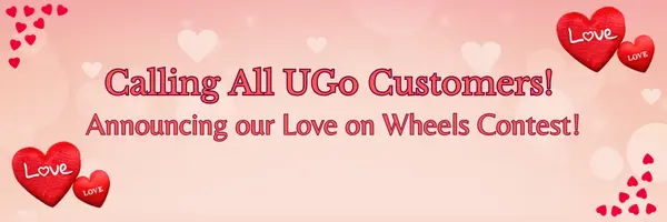 UGo Mobility Love on Wheels contest announcement banner