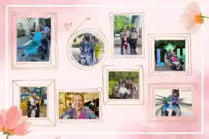 Mother's Day contest photo collage of customers using mobility equipment
