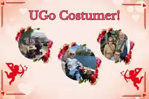 UGo Costumer contest photo collage with Valentine's Day decorations