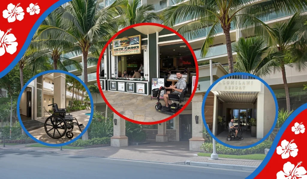 Mobility scooter and wheelchair rental delivery to Alohilani Resort Waikiki